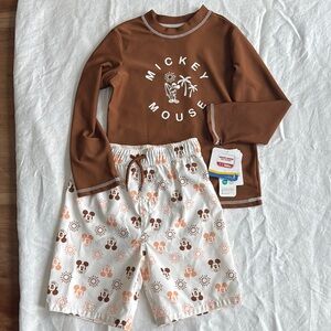Brown and White Disney Mickey Mouse Swim Set